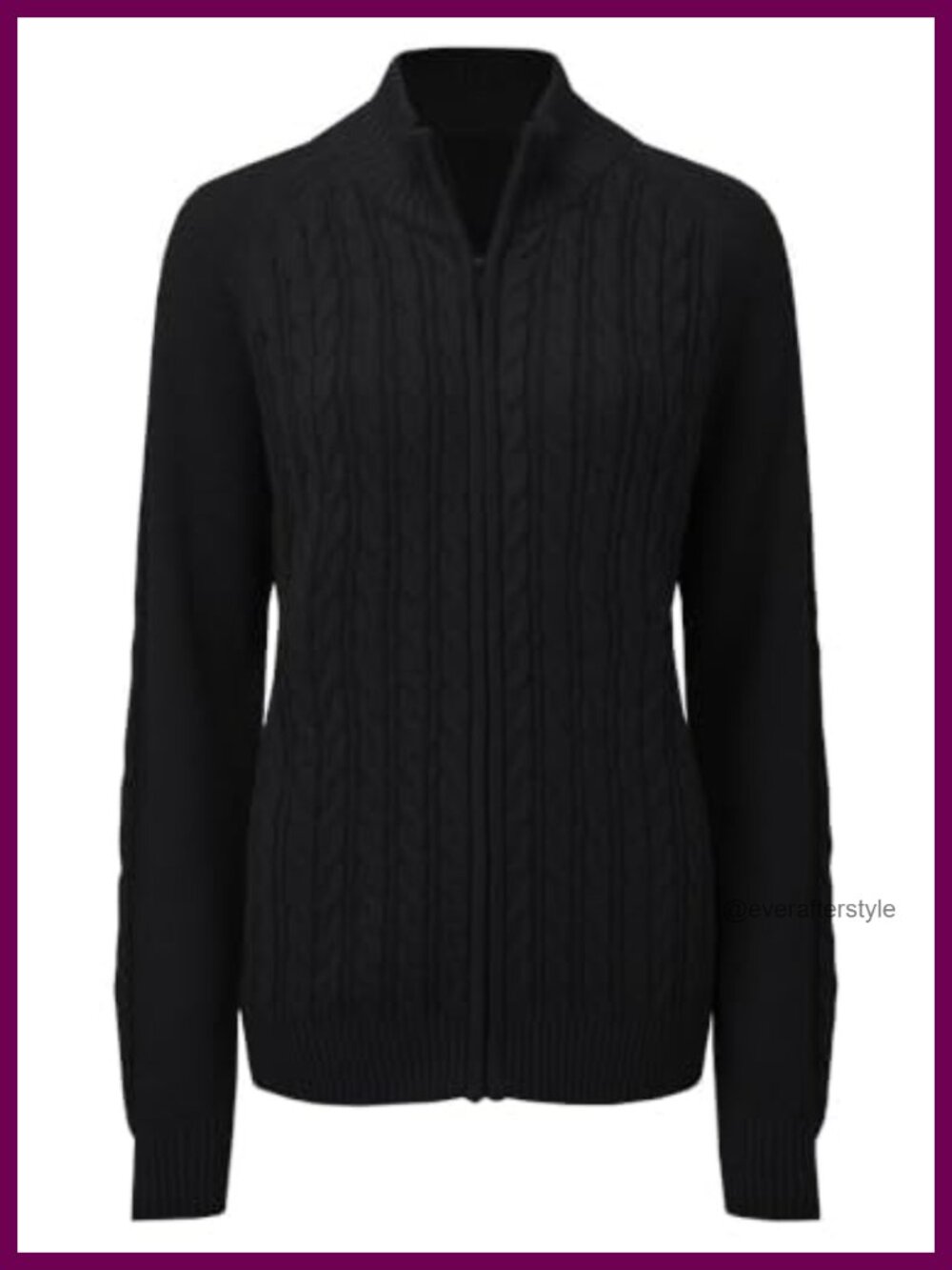 Saodimallsu Women's Zip Up Cable Knit Cardigan Sweater Cotton Acrylic